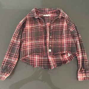 Treasure & Bond Girls Frayed Flannel Size 8